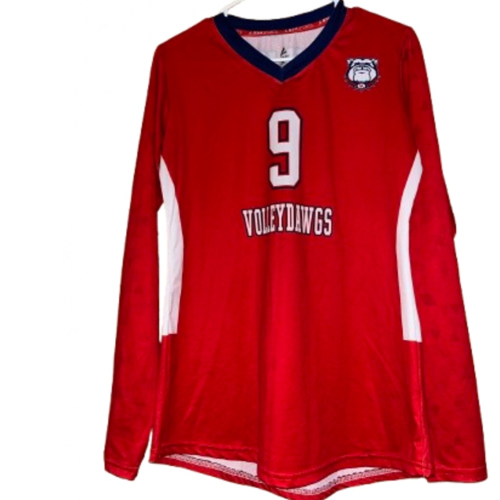 BSN Sports Red Multi Volleyball Team Shirt Columbia Academy “VOLLEYDAWGS” Sz-M